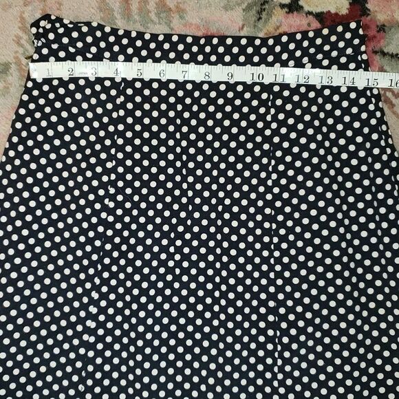 Ladies Navy Blue Polka-Dotted Mid Skirt - Picture 4 of 4